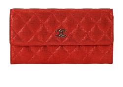 Chanel Long Wallet, Fabric, Red, 192219556 (2014), 3*